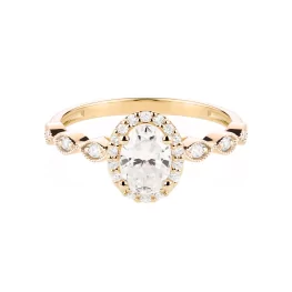 Złoty pierścionek z moissanitem i diamentami TP0144ZMT Złoty pierścionek z moissanitem i diamentami TP0144ZMT