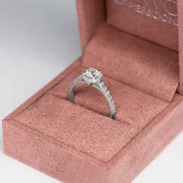 Pierścionek z białego złota z diamentem laboratoryjnym i diamentami TP0099BLDT Pierścionek z białego złota z diamentem laboratoryjnym i diamentami TP0099BLDT