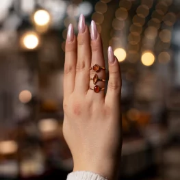 Złoty pierścionek z kamieniem słonecznym TP0200ZKS