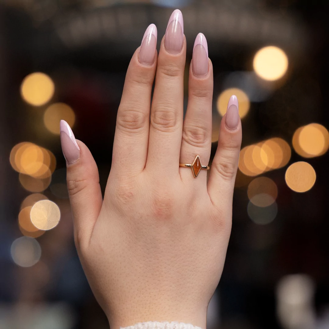 Złoty pierścionek z kamieniem słonecznym TP0200ZKS Złoty pierścionek z kamieniem słonecznym TP0200ZKS