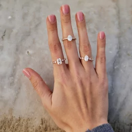 Pierścionek z różowego złota z moissanitami TP0150RMT