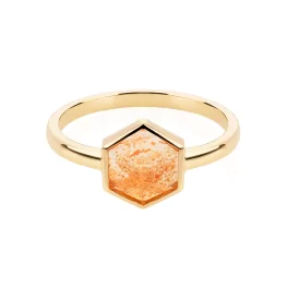 Złoty pierścionek z kamieniem słonecznym TP0201ZKS