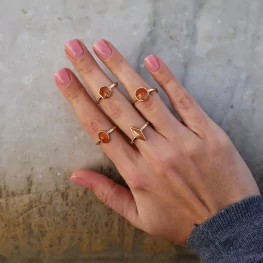 Złoty pierścionek z kamieniem słonecznym TP0201ZKS