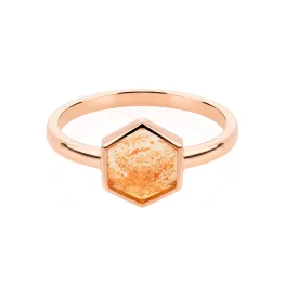 Pierścionek z różowego złota z kamieniem słonecznym TP0201RKS
