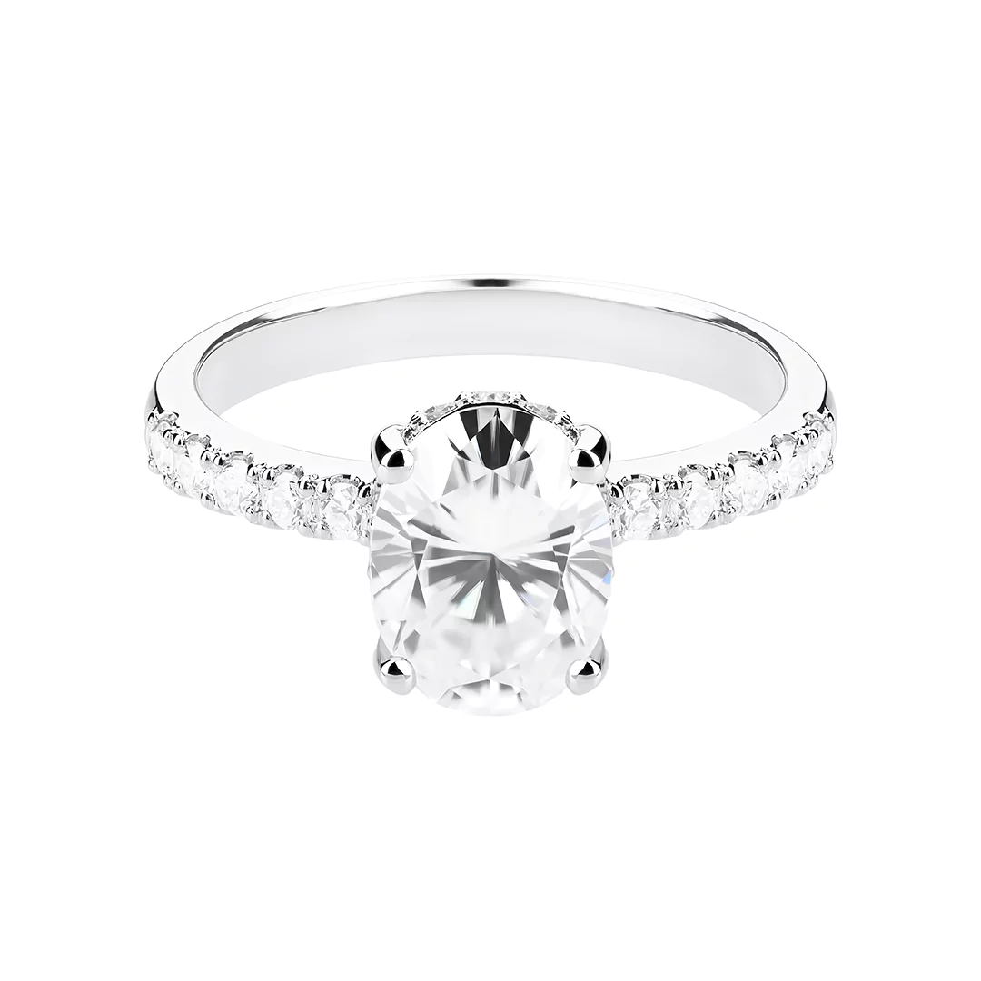 Pierścionek z białego złota z diamentem laboratoryjnym i diamentami TP0138BLDT Pierścionek z białego złota z diamentem laboratoryjnym i diamentami TP0138BLDT