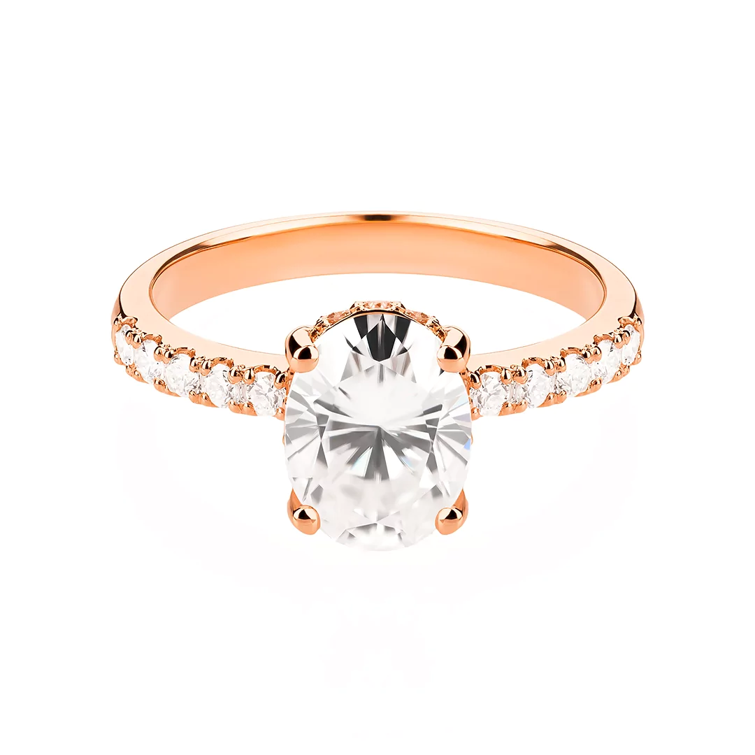 Pierścionek z różowego złota z diamentem laboratoryjnym i diamentami TP0138RLDT Pierścionek z różowego złota z diamentem laboratoryjnym i diamentami TP0138RLDT