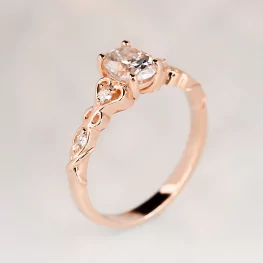 Pierścionek z różowego złota z diamentem laboratoryjnym i diamentami TP0028RLDT Pierścionek z różowego złota z diamentem laboratoryjnym i diamentami TP0028RLDT
